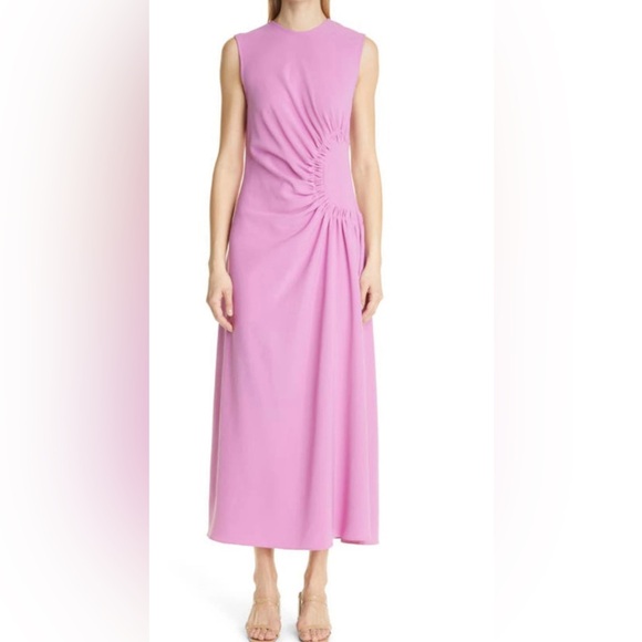 Lela Rose Dresses & Skirts - LELA ROSE ASYMMETRICAL RUCHED MIDI DRESS IN LILAC brand new with tags 🏷️